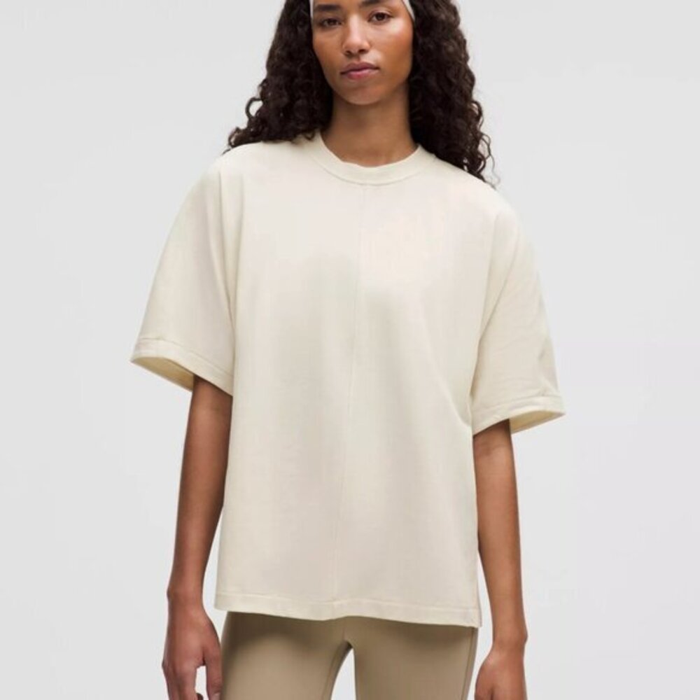 Lululemon Cotton Jersey Oversized Dolman Tee Stitch Detail Women's XL